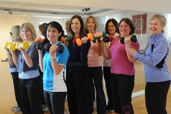 Susie Hathaway and strength training class